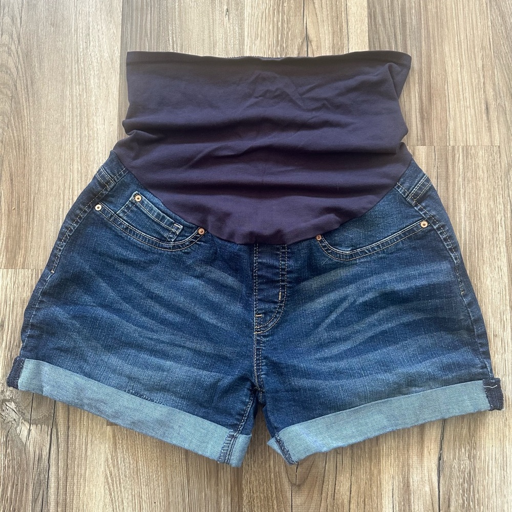 Maternity Blue Jean Shorts